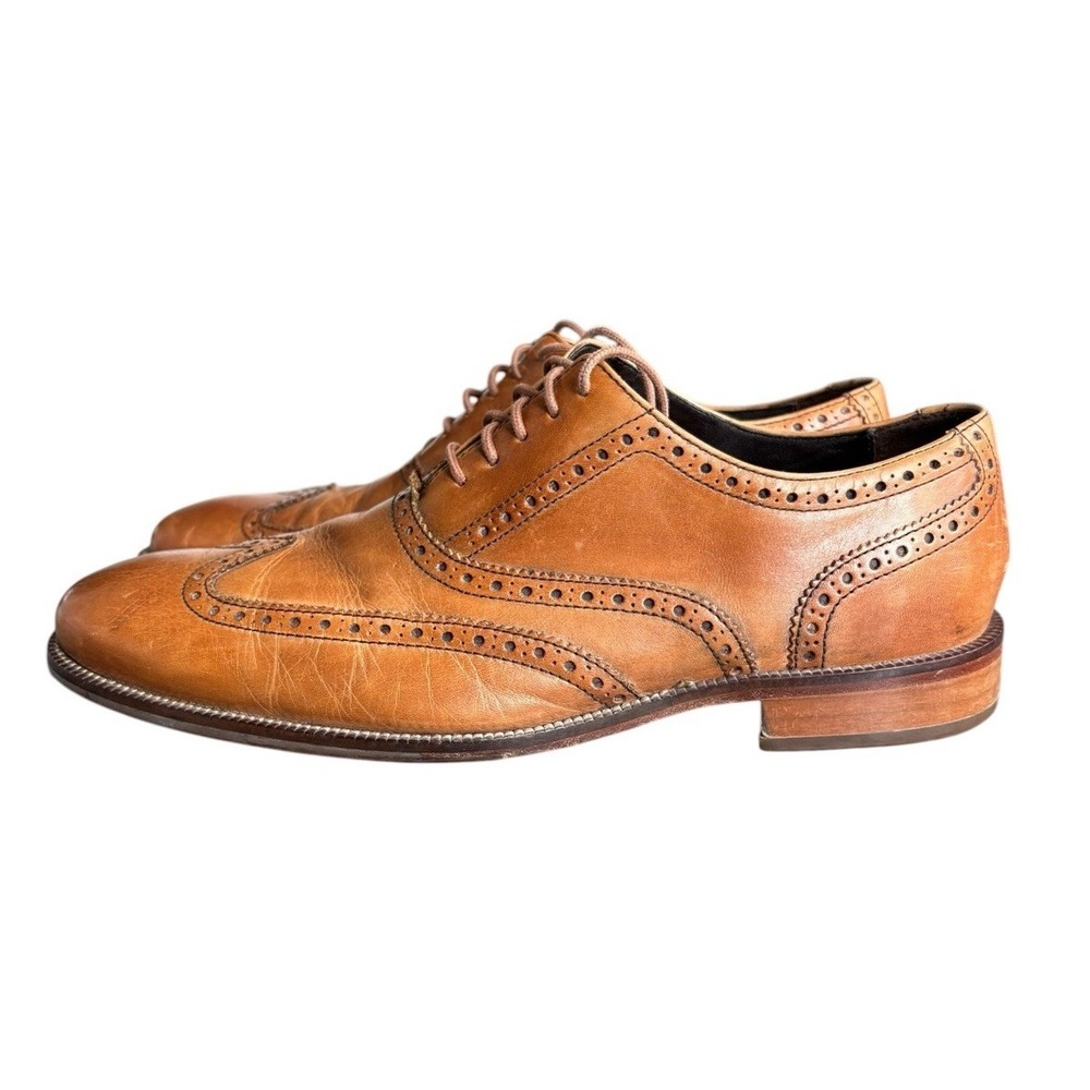 Cole Haan Cambridge Oxford Wing Tip Dress Shoes British Tan Men's Size 10.5 - Picture 2 of 8